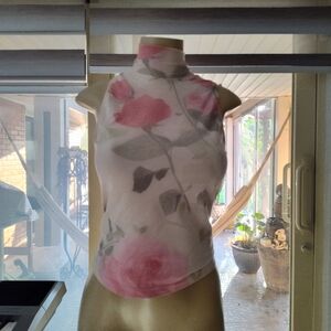 Victoria's Secret Pink and Gray Asymmetrical Sleeveless Blouse